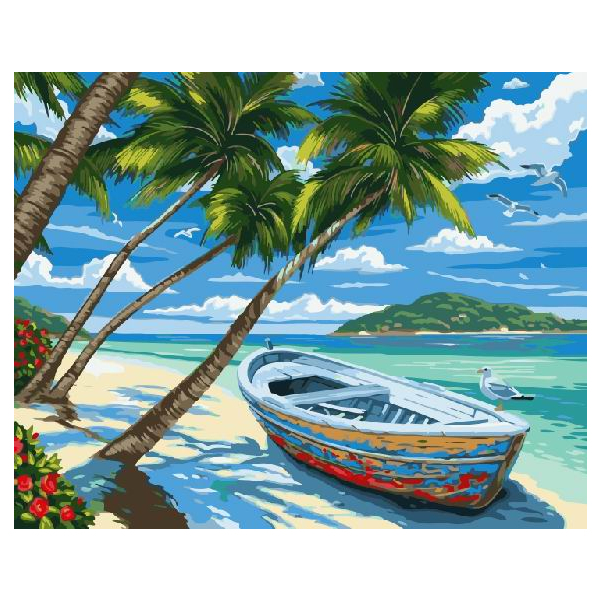 Картина по номерам Кораблі, автомобілі та літаки - Райський острів