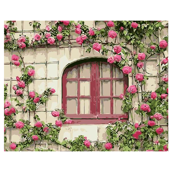 Картина по номерам Пейзажі - Розовые цветы