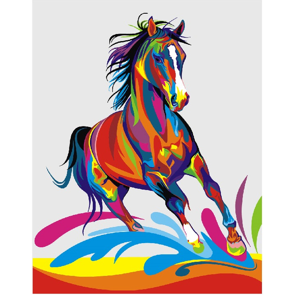 Картина по номерам Преміум картини - Райдужний кінь