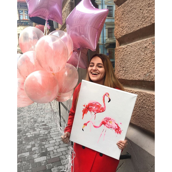 Картина по номерам Преміум картини - Фламинго