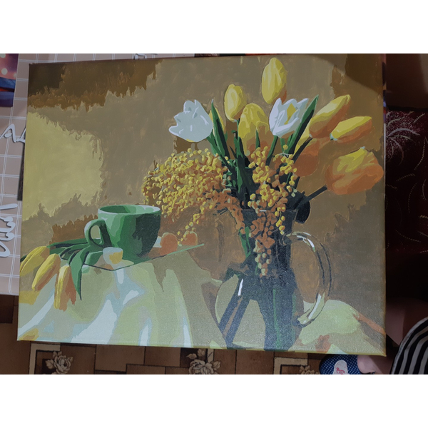 Картина по номерам Преміум картини - Желтые тюльпаны