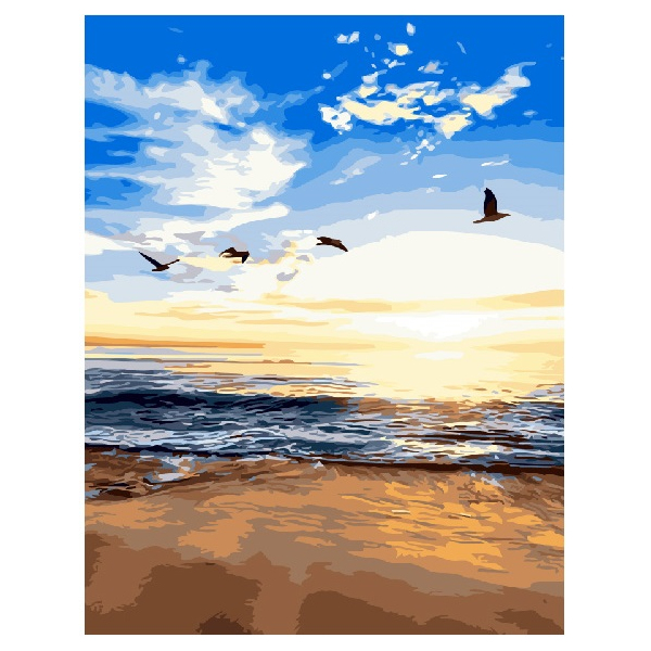 Картина по номерам Природа - Закат на побережье