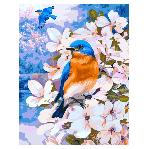 Картина по номерам Тварини, птахи та риби - Голубые птички