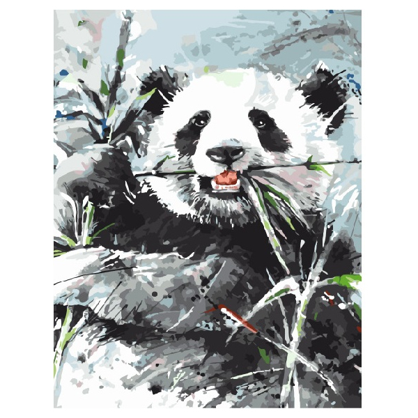 Картина по номерам Тварини, птахи та риби - Панда в траве