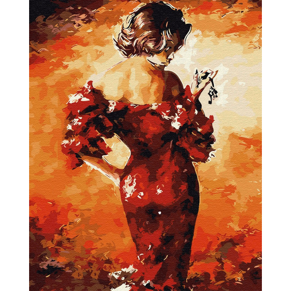 Картина по номерам Люди на картинах - Леді в червоному