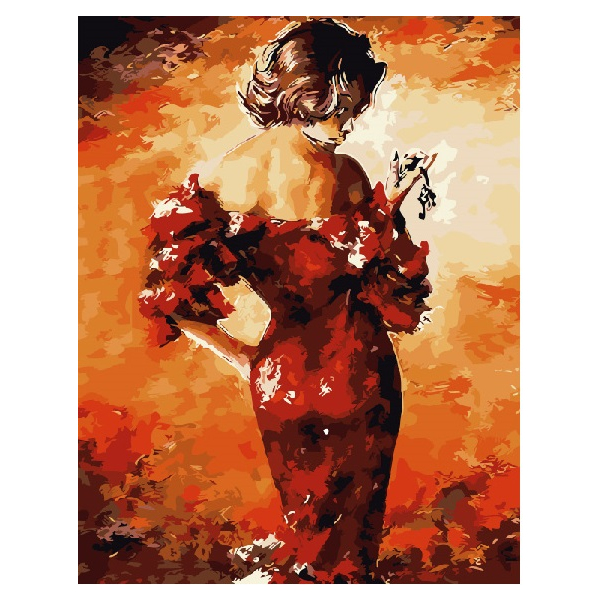 Картина по номерам Люди на картинах - Леді в червоному