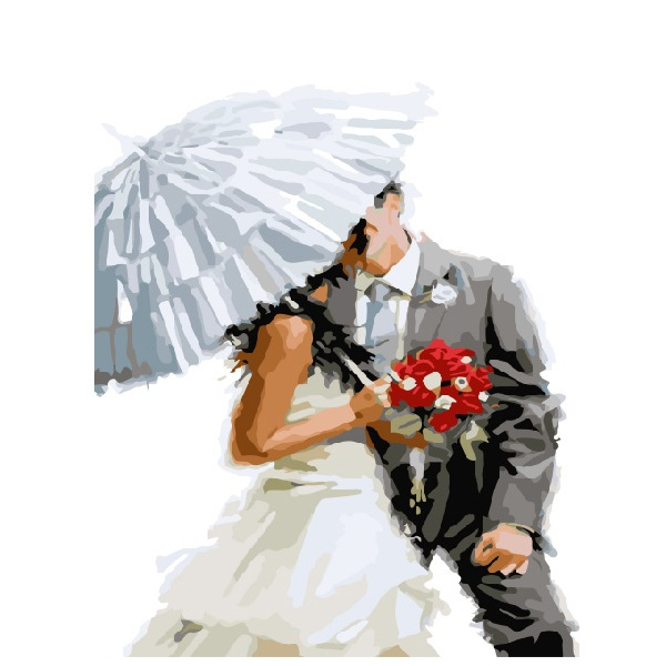 Картина по номерам Люди на картинах - Свадебный поцелуй