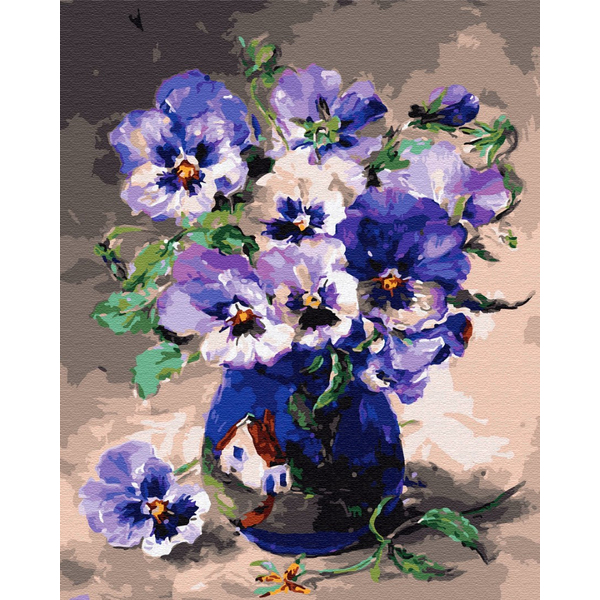 Картина по номерам Квіти - Анютины глазки
