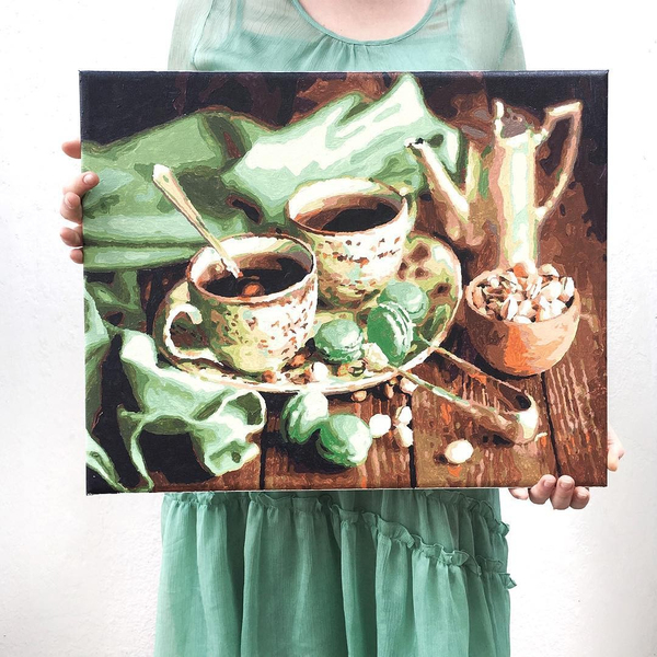 Картина по номерам Натюрморти - М'ятне чаювання