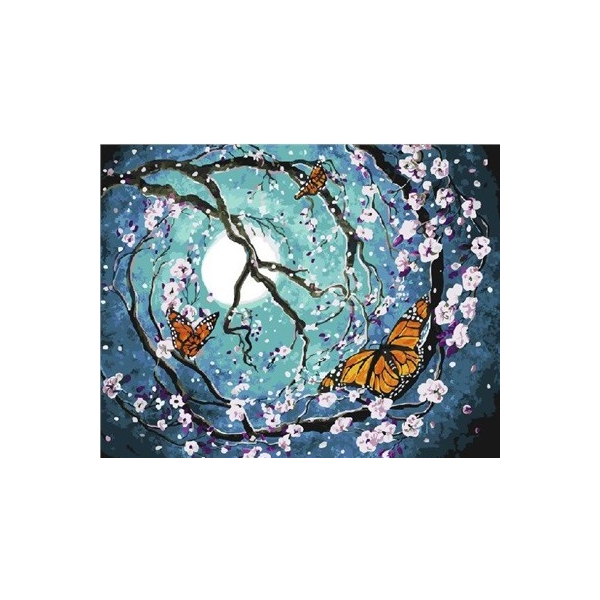 Картина по номерам Квіти - Лунные бабочки