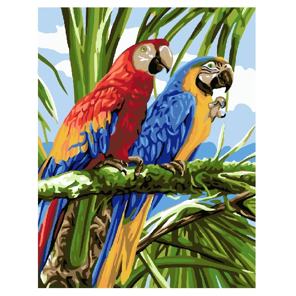 Картина по номерам Тварини, птахи та риби - Яскраві ара