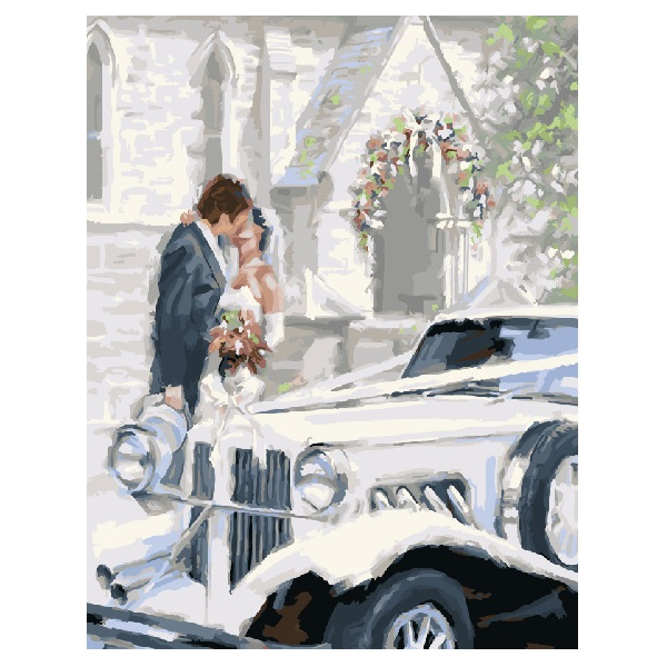 Картина по номерам Романтика - Поцілунок молодят