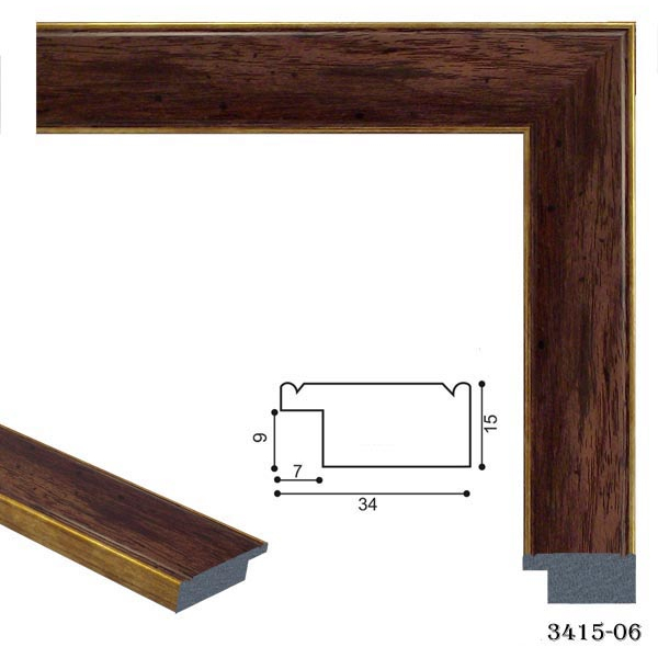 Багетні рами - Багетная рамка 3415 - 02 (тёмная широкая)
