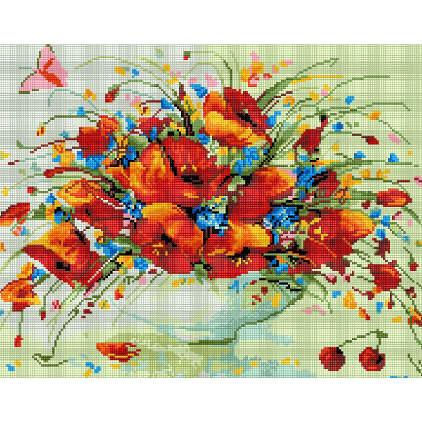Алмазна мозаїка 40х50 - Маки и вишни