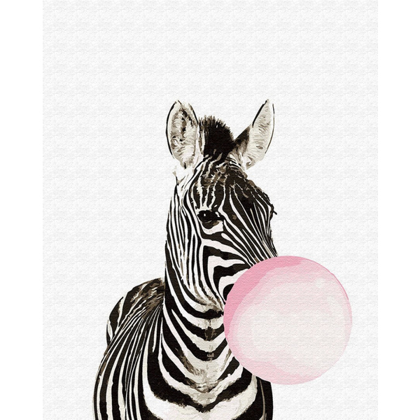 Картина по номерам Тварини, птахи та риби - Зебра з хуба-буба