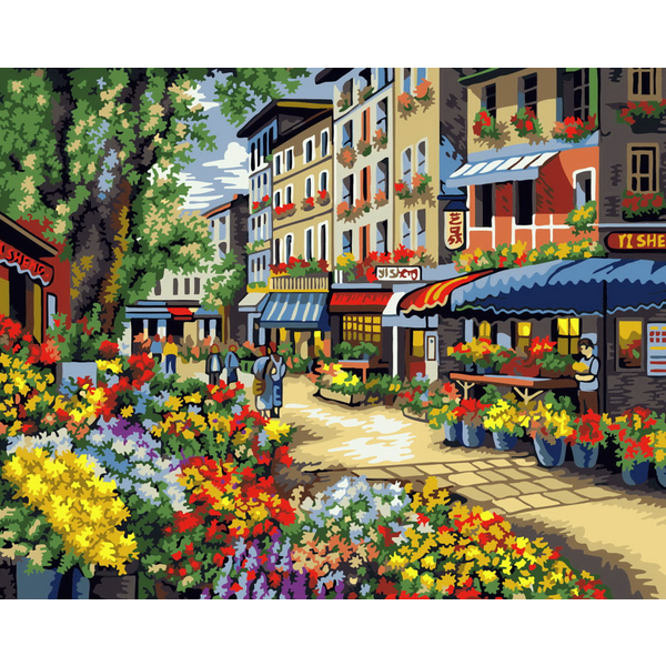 Картина по номерам Пейзажі - Цветочная лавка