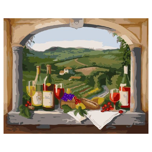 Картина по номерам Квіти - Вид на виноградники