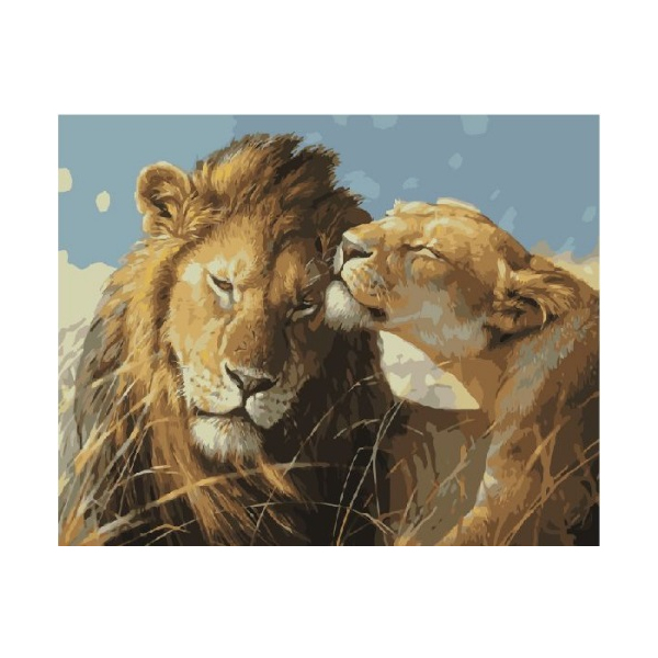 Картина по номерам Тварини, птахи та риби - Львиная нежность