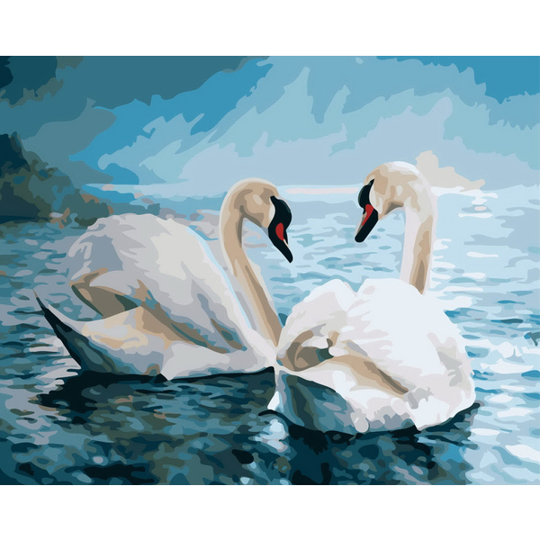 Картина по номерам Тварини, птахи та риби - Благородные лебеди