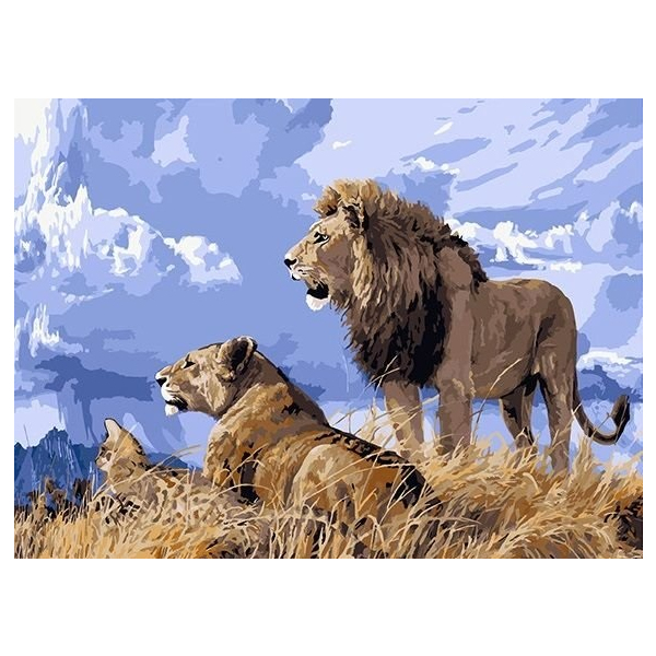 Картина по номерам Тварини, птахи та риби - Львы