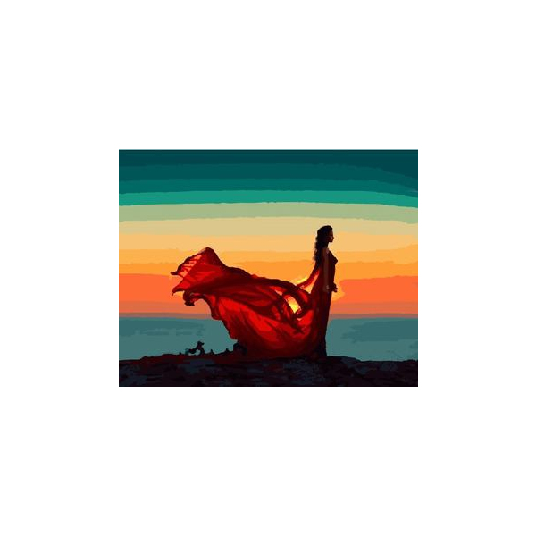 Картина по номерам Люди на картинах - Дівчина на заході