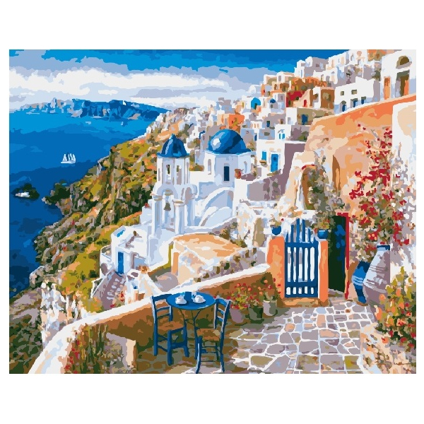Картина по номерам Города - Вид на Санторіні