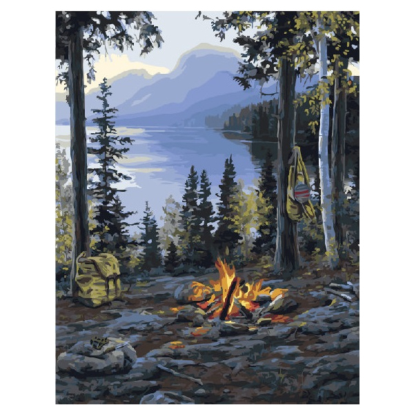 Картина по номерам Пейзажі - Охотничий костёр