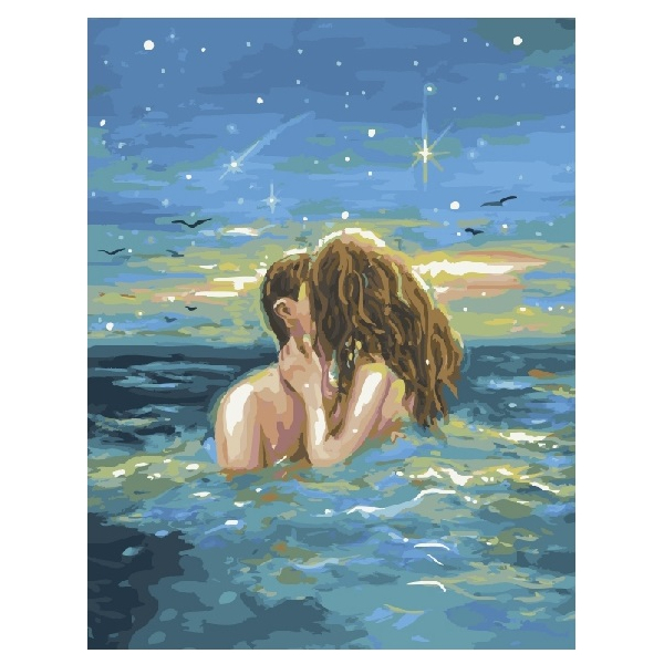 Картина по номерам Люди на картинах - Двоє в морі