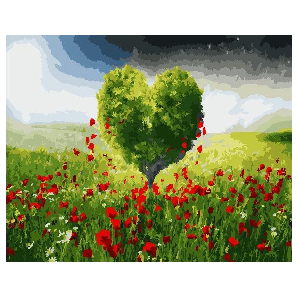 Картина по номерам Пейзажі - Дерево-серце