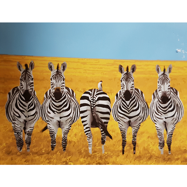 Картина по номерам Тварини, птахи та риби - Зебри на савані