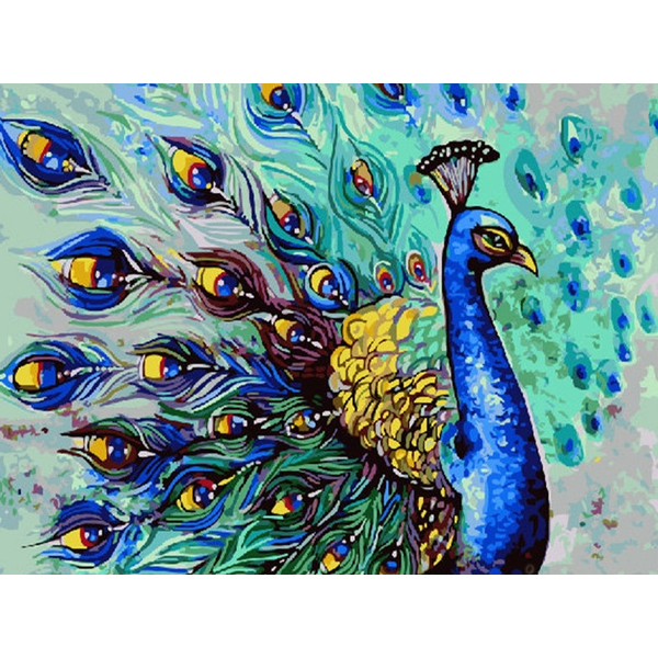 Картина по номерам Тварини, птахи та риби - Красочный павлин