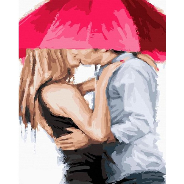 Картина по номерам Романтика - Він і вона під парасолькою