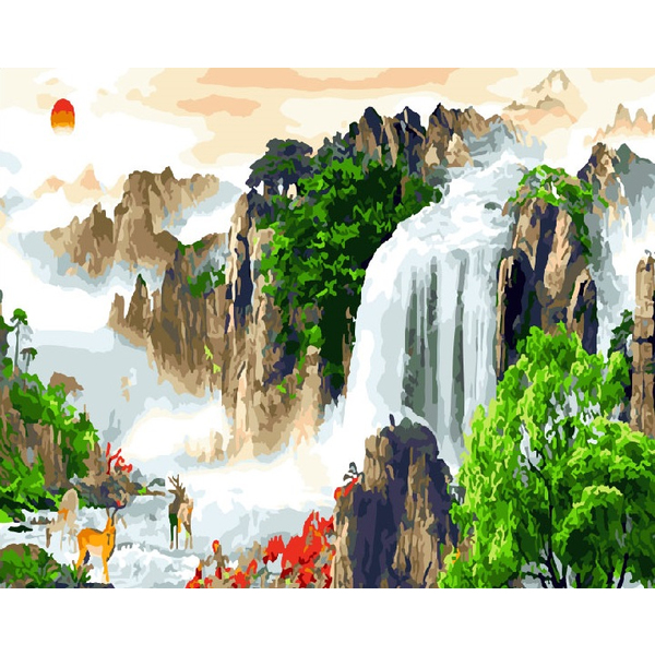 Картина по номерам Пейзажі - Гірський водопад