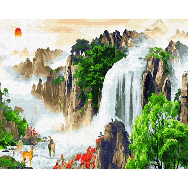 Картина по номерам Пейзажі - Гірський водопад