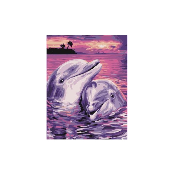 Картина по номерам Тварини, птахи та риби - Пара дельфінів