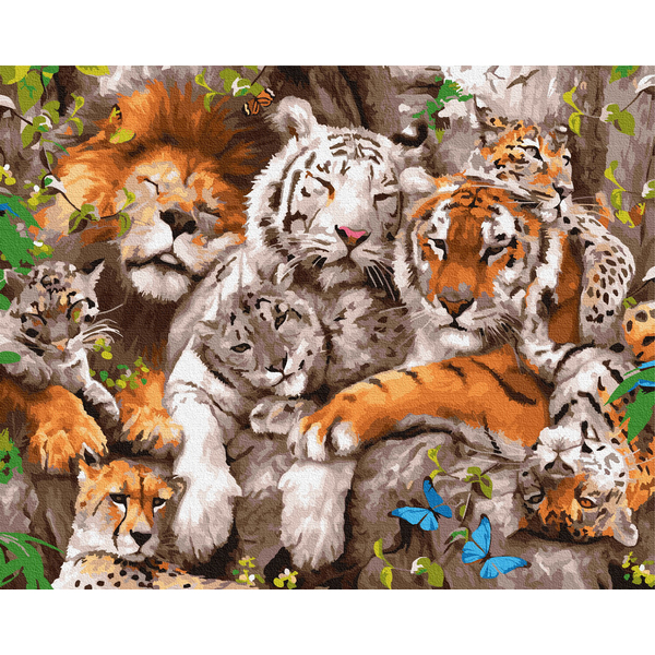 Картина по номерам Тварини, птахи та риби - Сімейство котячих