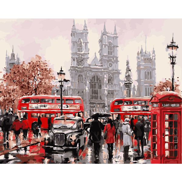 Картина по номерам Преміум картини - Дождливый Лондон