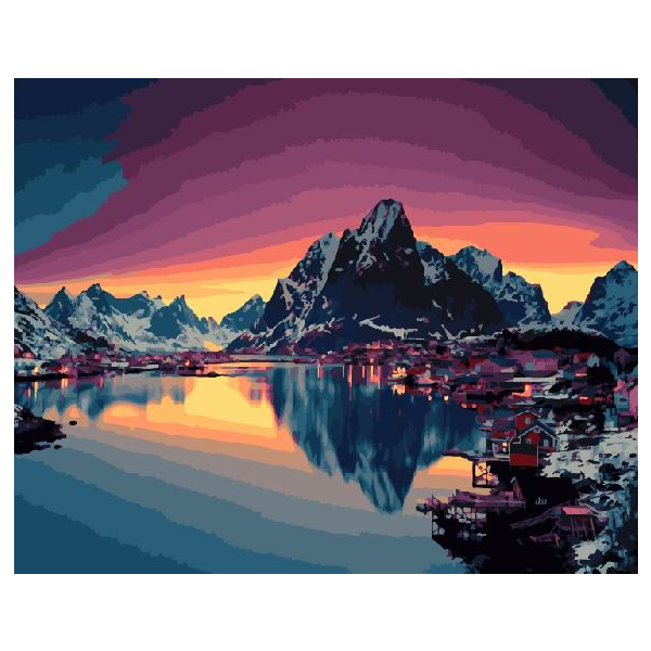 Картина по номерам Преміум картини - Северный закат