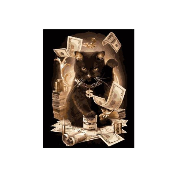 Картина по номерам Преміум картини - Грошовий кіт