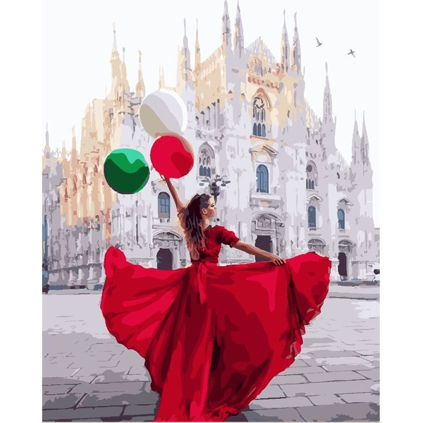 Картина по номерам Авторські колекції - Дівчина біля собору Дуомо