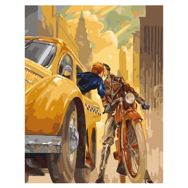 Картина по номерам Люди на картинах - Поцелуй в Нью-йорке