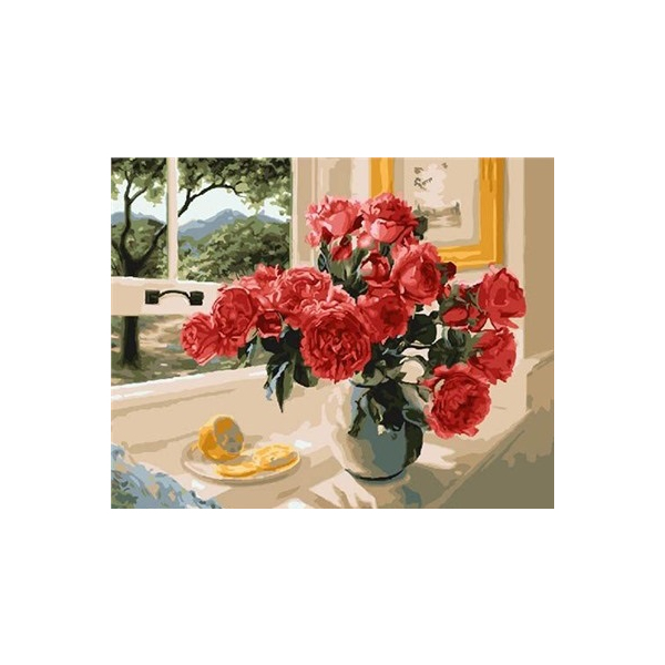 Картина по номерам Квіти - Лимонний акцент