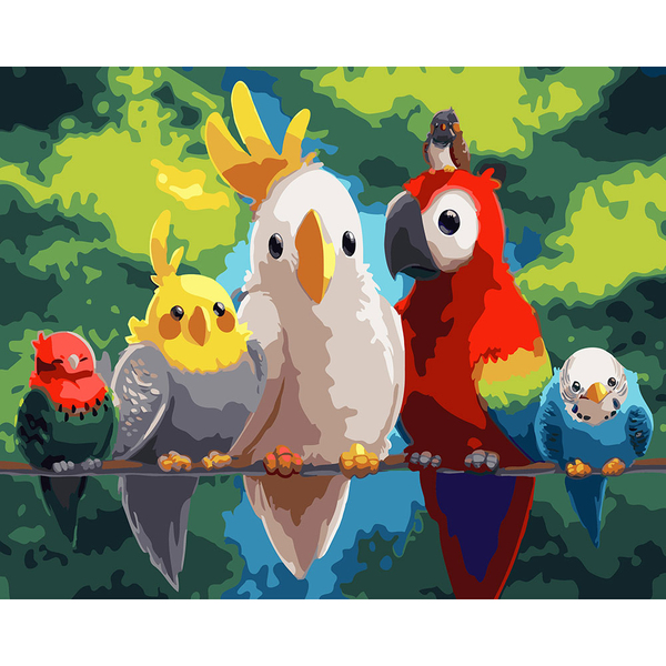 Картина по номерам Тварини, птахи та риби - Птахи в Ріо