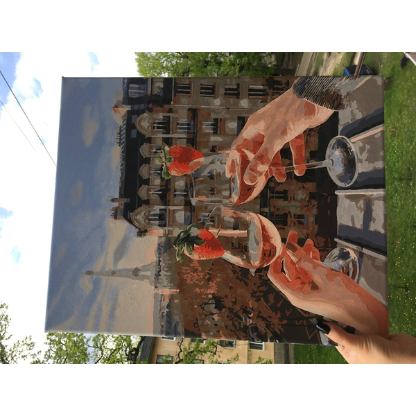 Картина по номерам Преміум картини - Бокали Парижу