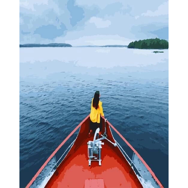 Картина по номерам Преміум картини - Осенний заплыв на реке