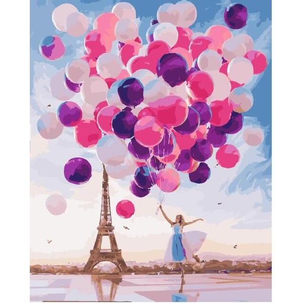 Картина по номерам Преміум картини - Воздушные шары в париже
