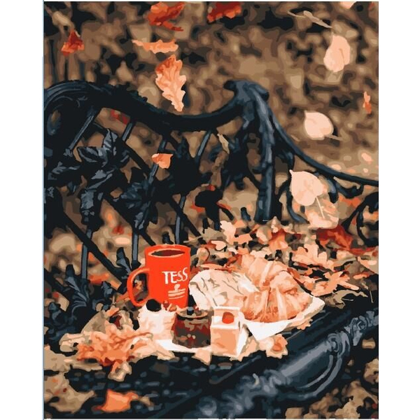 Картина по номерам Преміум картини - Осіннє чаювання в парку