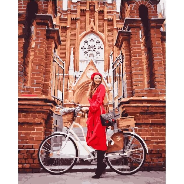 Картина по номерам Преміум картини - Осень на велосипеде