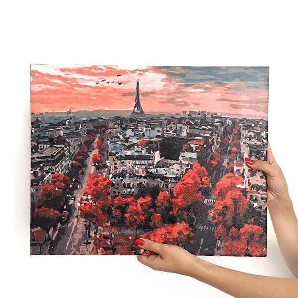 Картина по номерам Преміум картини - Алые краски Парижа