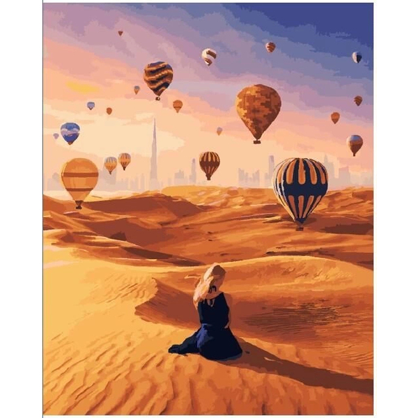 Картина по номерам Преміум картини - Шары в пустыне ОАЕ